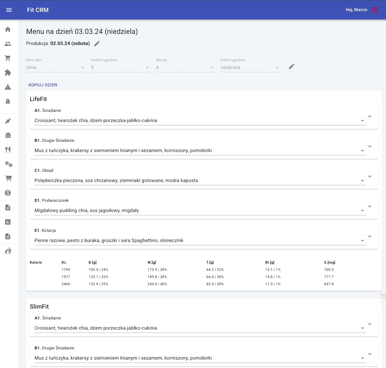 FitCRM - Diet Management System